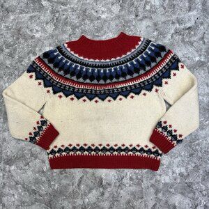 Vintage Eddie Bauer Nordic Sweater Women M Multicolor 100% Wool Pullover